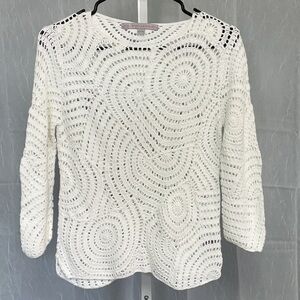 S.A Collection white crochet sweater